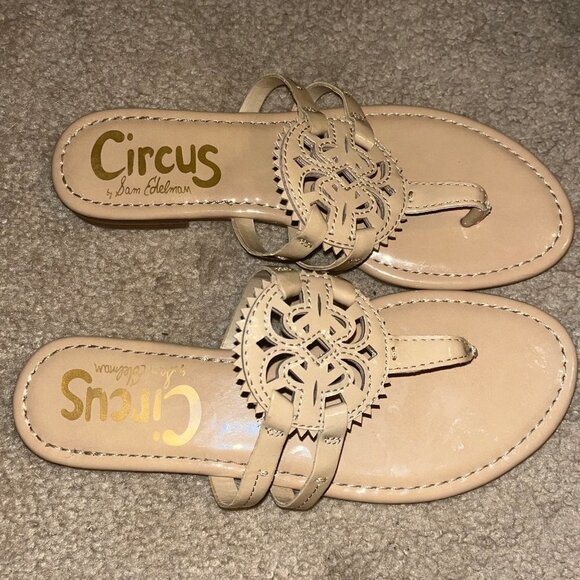 Circus Sam Edelman tan patent flip flop Sandals - Picture 2 of 4
